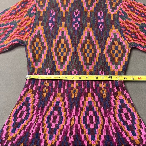 NWOT Farm Rio Tapestry Scarf Sweater Dress Colorful Geometric Design Long Sleeve - Picture 8 of 13